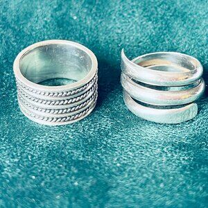 Sterling Silver Rings 925 Size 5 - Set of Two